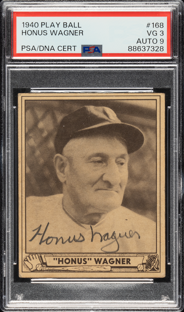 Hirsch's collection also includes this signed 1940 Play Ball Honus Wagner