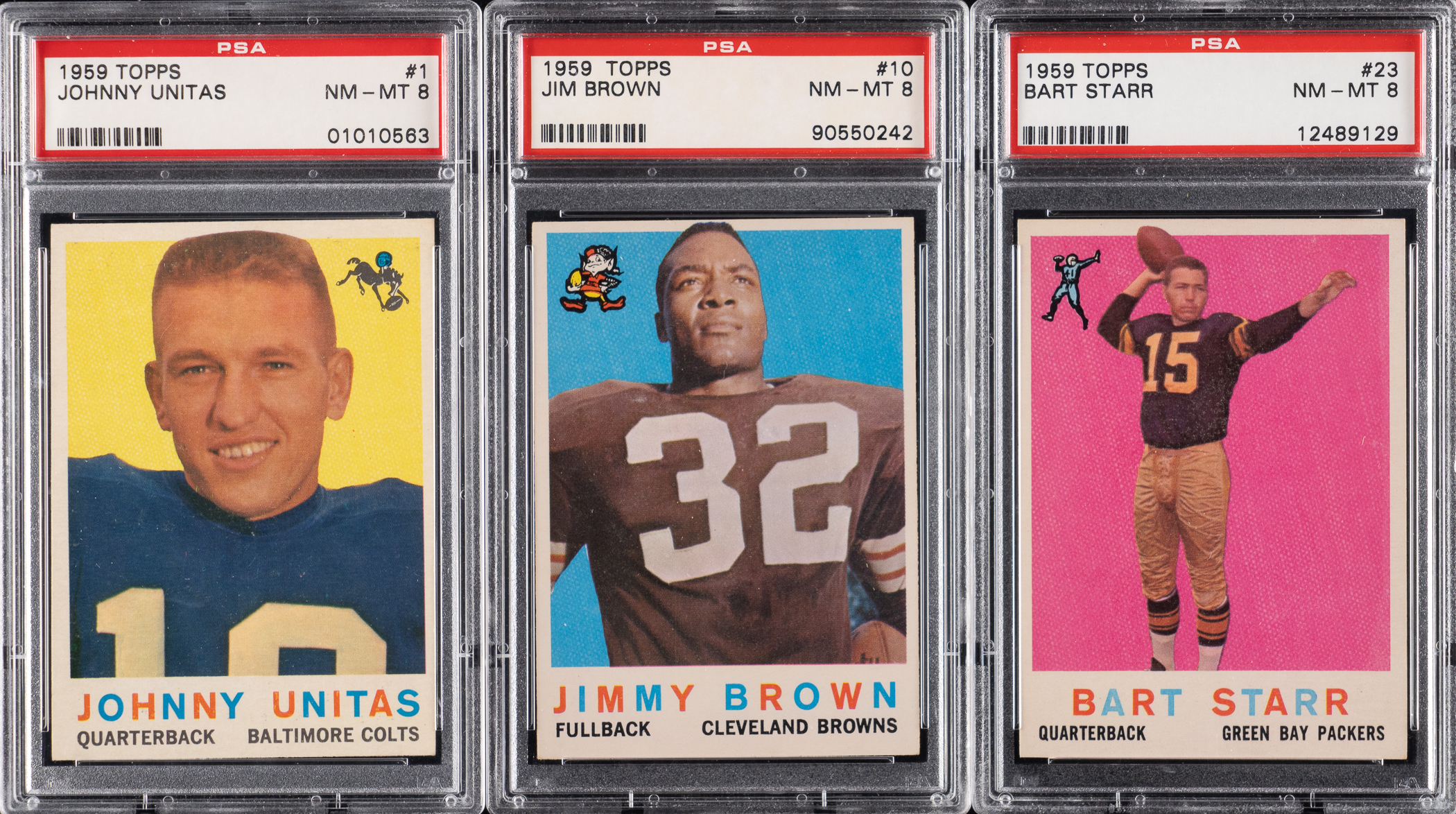 Robert's collection included several complete sets, including this 1959 Topps Football full set that's been graded NM-MT 8 by PSA and SGC