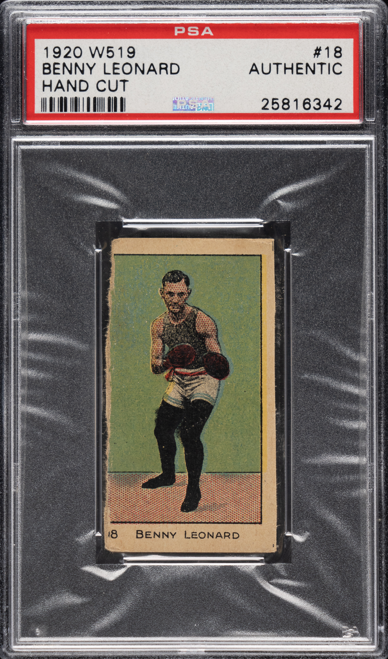 1920 W519 Boxing card of Hall of Famer Benny Leonard graded PSA Authentic