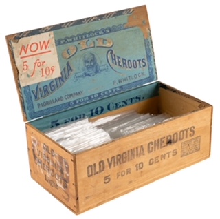 The cigar box that contained many of the T206 cards in Robin's grandfather's collection