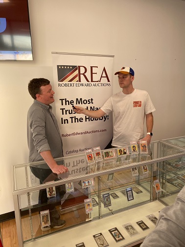 Gordy interviewing REA President Brian Dwyer during the company's Spring Auction pop-up event at Just Collect in April