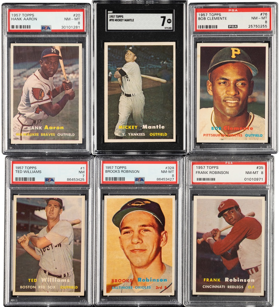 High-Grade 1957 Topps Complete Set (407) Including Three Contest Cards and 62 PSA- and SGC-Graded Cards (Lot 1392)