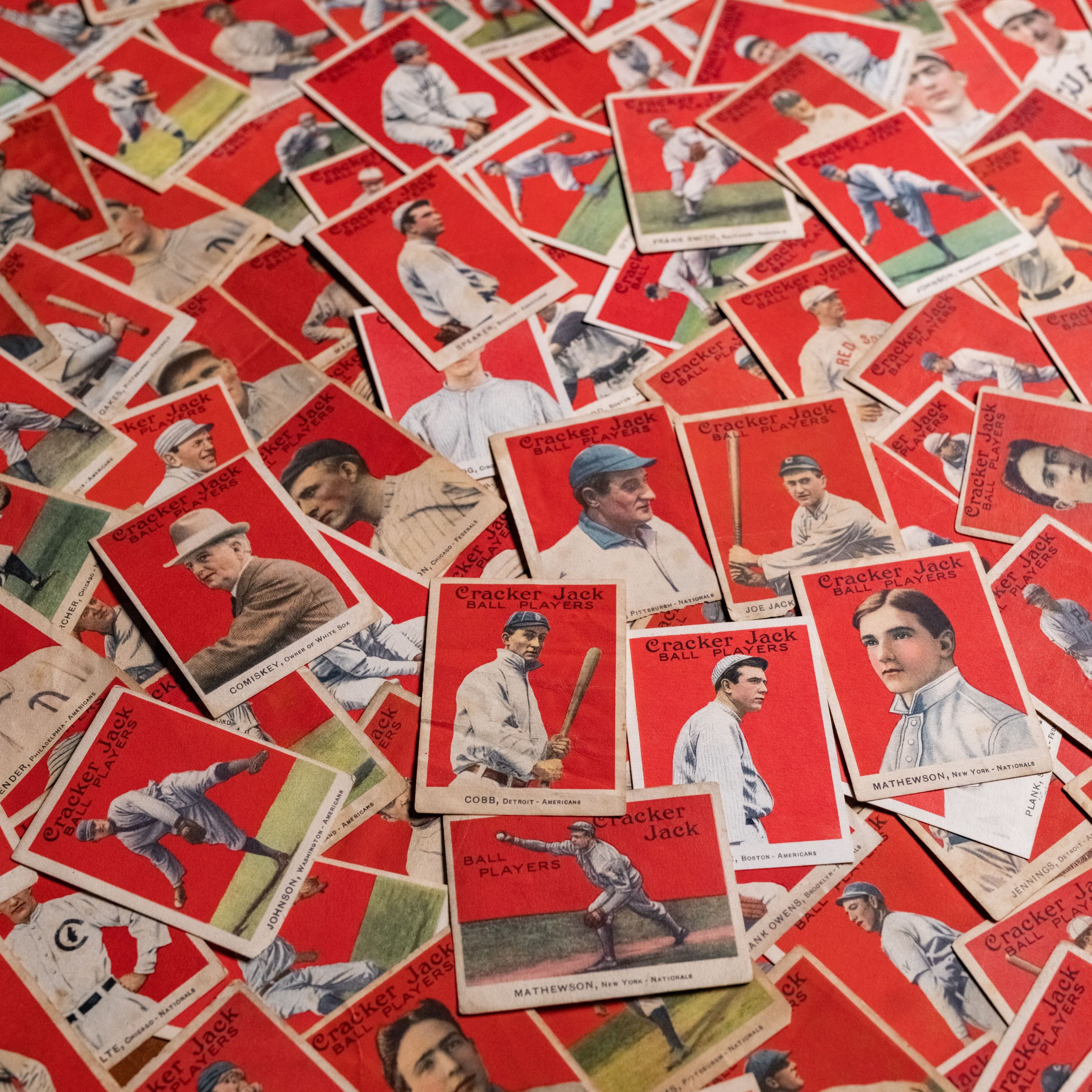 The collection features many of the key cards from the iconic 1914 and 1915 Cracker Jack sets