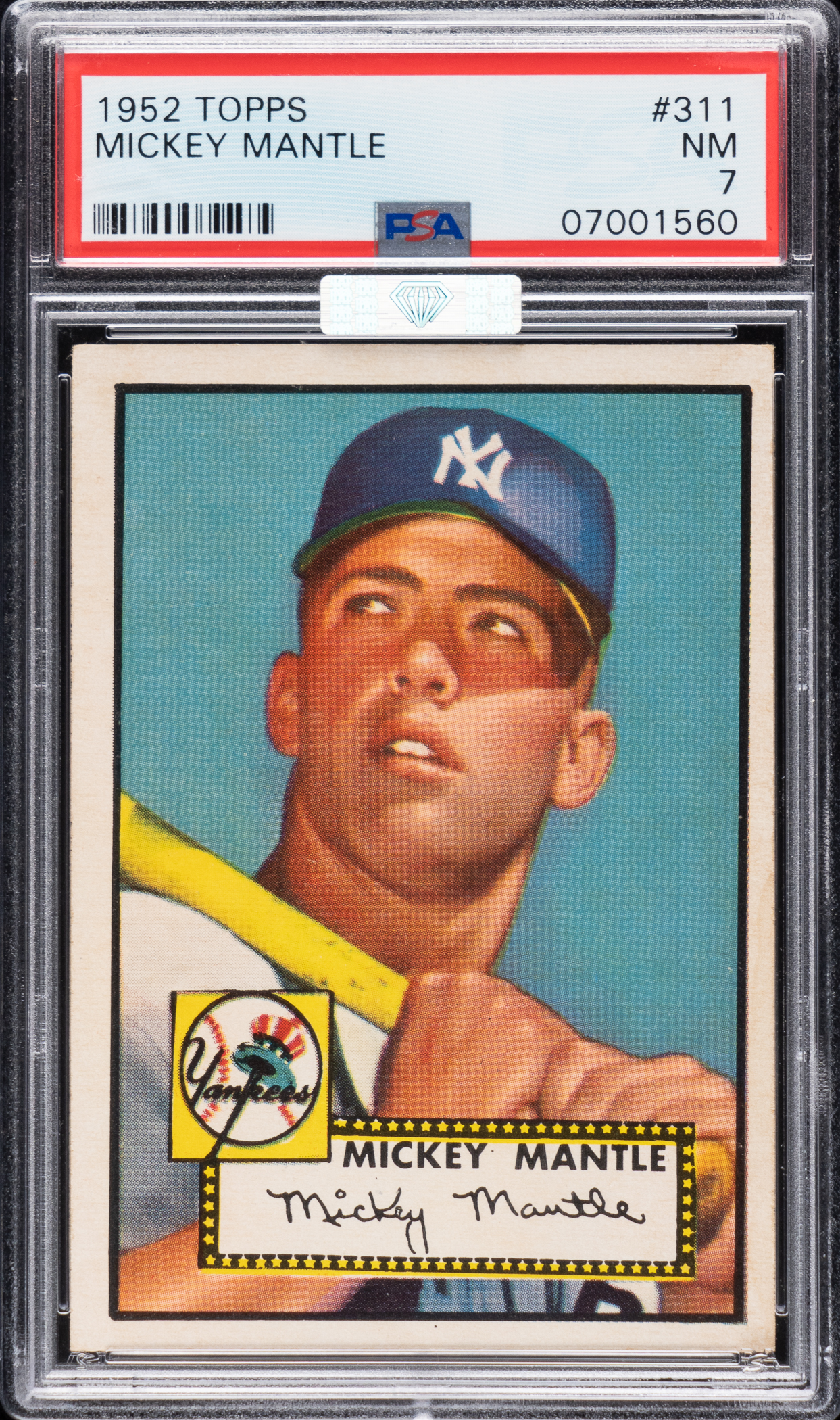 REA's Fall Auction featured a 1952 Topps Mickey Mantle PSA NM 7 that sold for $336,000