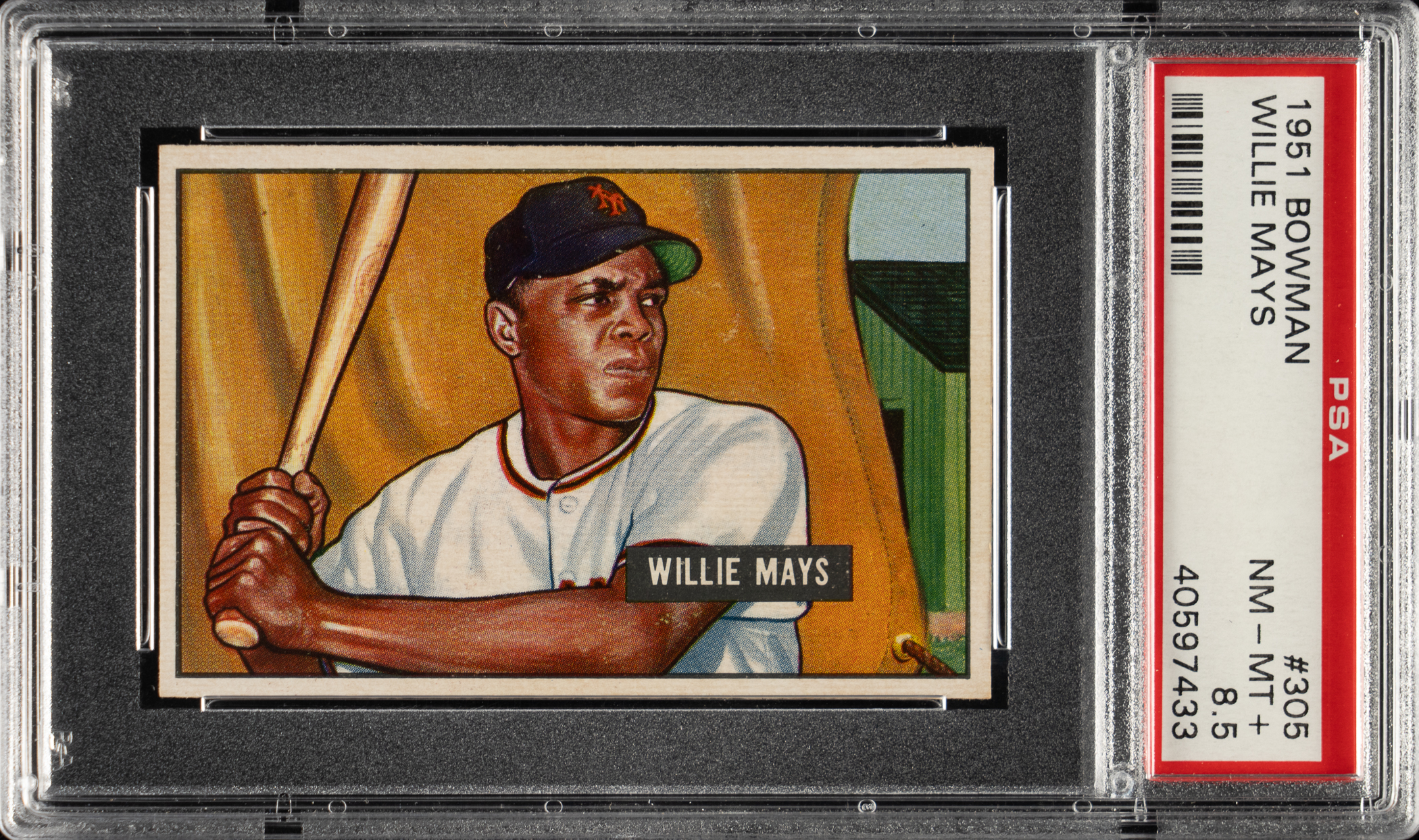 The 1951 Bowman Willie Mays Rookie PSA NM-MT+ 8.5 sold for $390,935, a record for the card