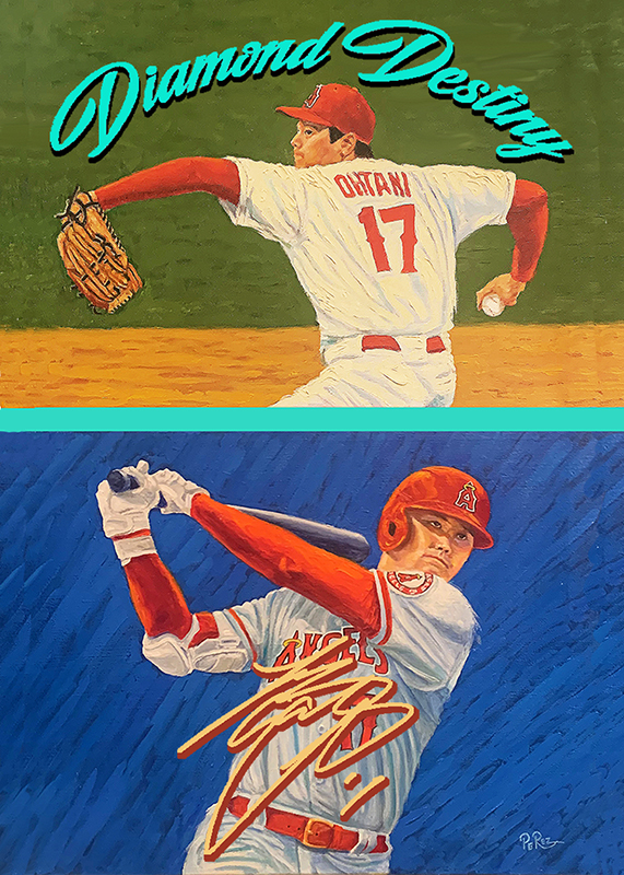Dick Perez's Shohei Ohtani Diamond Destiny painting is one of the prizes that donners can win by supporting The Diamond King Kickstarter campaign